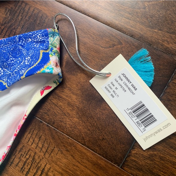 SOLD NWT Johnny Was Fae Bandeau Swim Top Large & Iva Hipster Bikini Bottoms M - Picture 5 of 13